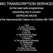 More Than A Party Depeche Mode Live In Hammersmith Odeon 06 10 1983