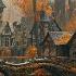 The Peace Of The House Next To The Stream A Fantasy Medieval Village Autumn With Relaxing Campfire