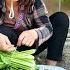 Single Mother Harvests Vegetables To Sell And Buy Food To Feed Her Two Children Going To School