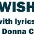 WISH With Lyrics Donna Cruz