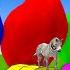 5 Giant Duck Cartoon Cow Elephant Tiger Lion Gorilla Paint Wild Animals Crossing Fountain Animation