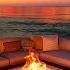 Peaceful Seaside Retreat Night In Elegant Porch Ambience With Fireplace And Relaxing Sea Wave Sounds