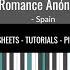 Romance De Amor Spanish Romance Sheet Music Piano Solo Piano Cover Tutorial