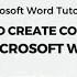 How To Create Columns In Microsoft Word