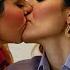 Two Lesbian Women Kiss With Wet Lips Lesbian Love