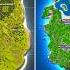 Evolution Of Fortnite Map Chapter 1 Season 1 Chapter 5 Season 4