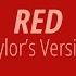 LYRICS RED Taylor S Version Taylor Swift