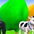 5 Giant Duck Cartoon Cow Elephant Giraffe Tiger Lion Paint Wild Animals Crossing Fountain Animation