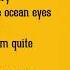 Billie Eilish OCEAN EYES Lyrics