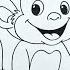 How To Draw Monkey Easy Steps Drawing For Kids