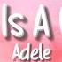 Adele Love Is A Game Lyrics