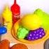 Names Of Fruits And Vegetables With Toy Velcro Cutting Food Play Toys