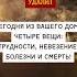 ПОМОЩЬ ПРИДЁТ ОТКУДА НЕ ЖДАЛИ ПУСТЬ БОГ УДАЛИТ СЕГОДНЯ ИЗ ВАШЕГО ДОМА ЧЕТЫРЕ ВЕЩИ