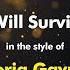 Gloria Gaynor I Will Survive Karaoke Version From Zoom Karaoke