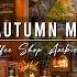 Warm Autumn Morning Jazz Outdoor Coffee Shop Ambience With Smooth Jazz Music Crackling Fireplace