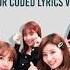 TWICE Oppa Thinking TWICE Song Lyrics Color Coded Han Rom Eng