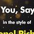 Lionel Richie Say You Say Me Karaoke Version From Zoom Karaoke