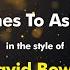 David Bowie Ashes To Ashes Karaoke Version From Zoom Karaoke