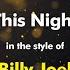 Billy Joel This Night Karaoke Version From Zoom Karaoke