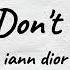 Iann Dior You Don T Even Lyrics