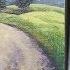 Beautiful Country Road With Green Field Acrylic Painting Rural Scene Landscape