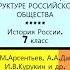 19 ИЗМЕНЕНИЯ В СОЦИАЛЬНОЙ СТРУКТУРЕ РОССИЙСКОГО ОБЩЕСТВА Доп материал 7 кл Авт Н М Арсентьев и др