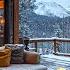 Relaxing Jazz Instrumental Music At Cozy Winter Ambience Morning Snowfall Fireplace Sounds