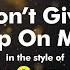 Andy Grammer Don T Give Up On Me Karaoke Version From Zoom Karaoke