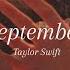 Taylor Swift September Lyrics