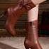 Fashion Forward Brown Leather Heels Boots Youtubeshorts Trending Leathercraft Womensfashion