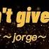 Don T Give Up By Jorge Video Lyrics