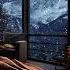 Snow Storm And Breathtaking View From The Bed In A Cozy Cabin Crackling Fire Wind Sound Winter