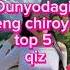 Dunyodagi Eng Chiroyli Qizlar Top 5taligi