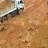 Incredible Excellent Skills 10 Wheels Unloading Stone Into Valley Dozer D37E Spreading Stone