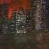 ASMR Painting A City On Fire No Talking Palette Knife Paint Brush