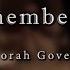 Remember Me By Deborah Govenor Lyric Video