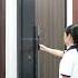 Modern High End Custom Designed Aluminium Entrance Door With Solid Wood Panels Home Doors