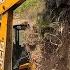 Rocky Hillside Excavation For New Mountain Road Steep Mountain With JCB Backhoe