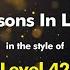 Level 42 Lessons In Love Karaoke Version From Zoom Karaoke