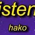 Hako Listen Sped Up Lyrics