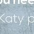 Katy Perry All You Need Is Love Lyrics