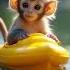 A Tiny Baby Monkey Cute Shy Smile Animals Cute Nature Ai Animation Monkey