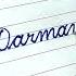 Darman Beautiful Name In Cursive Writing Cursive Writing For Beginners Shorts