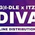 G I DLE X ITZY DIVA Cover Line Distribution