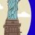 Animation Statue Of Liberty Blue Background Download For Free