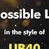 UB40 Impossible Love Karaoke Version From Zoom Karaoke