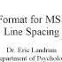 APA Format For Microsoft Word Line Spacing