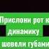 прислони рот к динамику и шевели губами