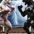 Fight For DAD WHITE LION BLACK PANTHER Cat Cute Fighting Ai