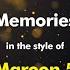 Maroon 5 Memories Karaoke Version From Zoom Karaoke